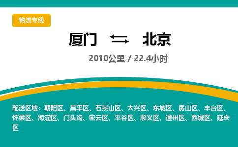 厦门到北京物流公司-厦门到北京物流专线-点对点运输