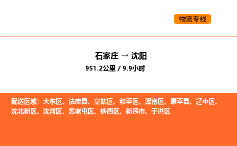 石家庄到沈阳物流公司/实时报价(省市县+乡镇-闪+送)