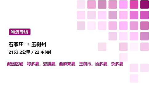 石家庄到玉树州物流公司-货运专线高效运输「多少一方」