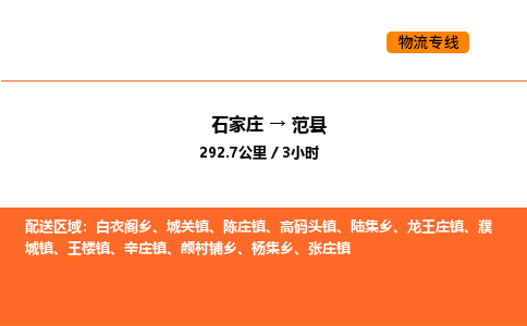 石家庄到范县物流公司|石家庄到范县货运专线-高效快捷