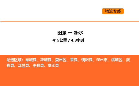 阳泉到衡水物流公司/整车零担(全境一站达) 阳泉到衡水物流公司/整车零担(全境一站达)