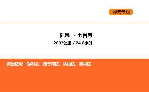 阳泉到七台河物流公司/整车零担(全境一站达) 阳泉到七台河物流公司/整车零担(全境一站达)