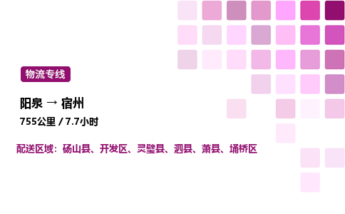 阳泉到宿州物流公司/整车零担(全境一站达)