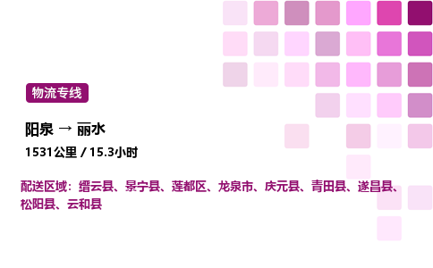 阳泉到丽水物流公司/整车零担(全境一站达)
