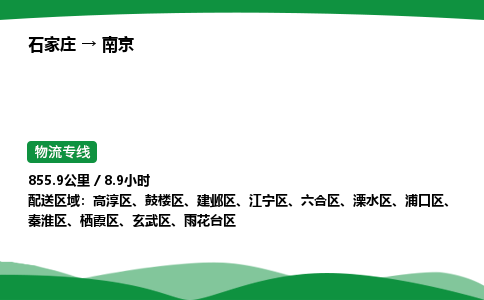 石家庄到南京六合区物流公司 -「诚信经营」