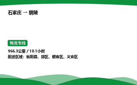 石家庄到铜陵郊区物流公司 -「诚信经营」