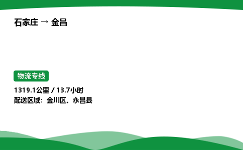 石家庄到金昌金川区物流公司 -「诚信经营」