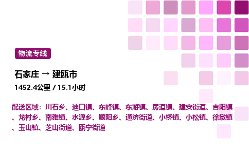 石家庄到建瓯市物流公司/整车零担(全境一站达)