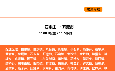 石家庄到万源市物流公司/整车零担(全境一站达)