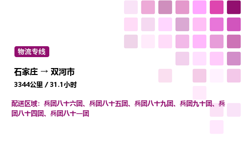 石家庄到双河市物流公司/整车零担(全境一站达)