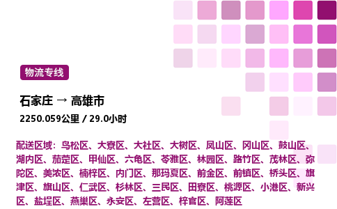 石家庄到高雄市物流公司/整车零担(全境一站达)