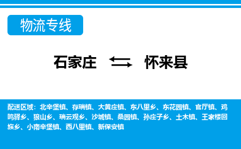 石家庄到怀来县物流公司 -整车运输专线(丢损必赔)