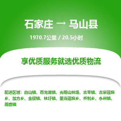 石家庄到马山县物流公司 -整车运输专线(丢损必赔)