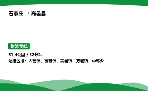 石家庄到高邑县物流公司 -整车零担