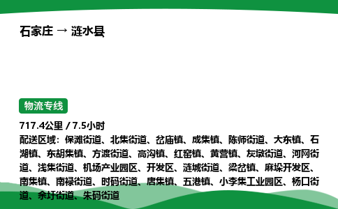 石家庄到涟水县物流公司 -整车零担