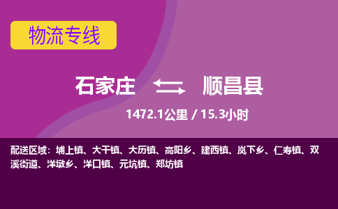 石家庄到顺昌县物流专线公司-货运专线「送货上门」