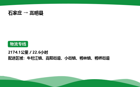 石家庄到嵩明县物流公司 -整车零担