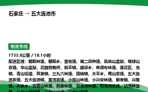 石家庄到五大连池市物流公司 ——2025全+境每天发车+「送货上门」