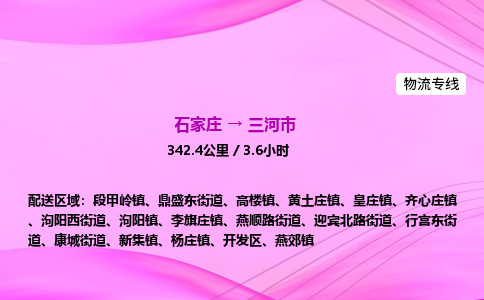 石家庄到三河市物流公司-专线直达 石家庄到三河市物流公司-专线直达