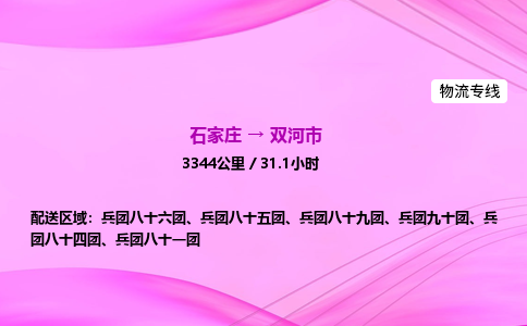 石家庄到双河市物流公司-货运专线2026省市县<高效准时> 石家庄到双河市物流公司-货运专线2026省市县<高效准时>