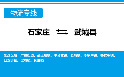 石家庄到武城县物流公司-货运专线2026省市县<高效准时>