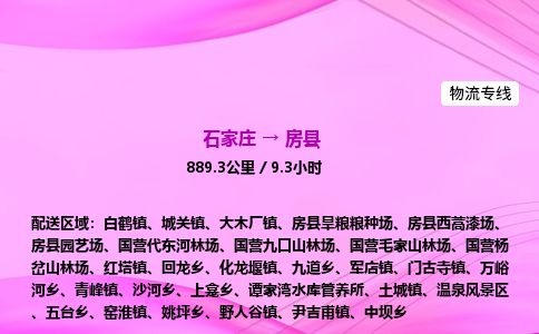 石家庄到房县物流公司-货运专线2026省市县<高效准时>