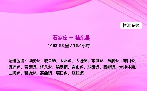 石家庄到桂东县物流公司-货运专线2026省市县<高效准时>