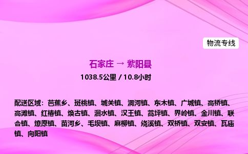 石家庄到紫阳县物流公司-货运专线2026省市县<高效准时> 石家庄到紫阳县物流公司-货运专线2026省市县<高效准时>