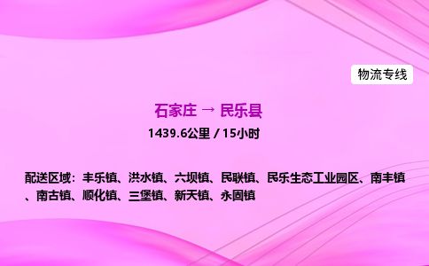 石家庄到民乐县物流公司-货运专线2026省市县<高效准时> 石家庄到民乐县物流公司-货运专线2026省市县<高效准时>