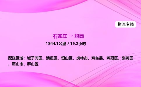 石家庄到鸡西物流公司2026全境直达特快物流专线 石家庄到鸡西物流公司2026全境直达特快物流专线