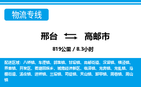 邢台到高邮市物流公司-搬家行李托运2026(专线快运/全境直达) 邢台到高邮市物流公司-搬家行李托运2026(专线快运/全境直达)