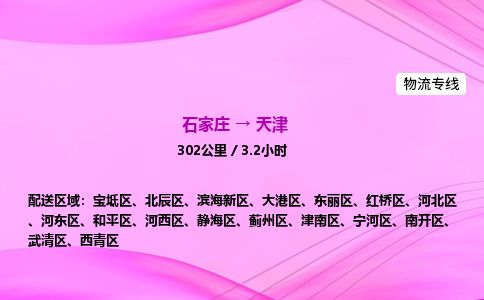 石家庄到天津物流公司-货运专线2026省市县<高效准时> 石家庄到天津物流公司-货运专线2026省市县<高效准时>