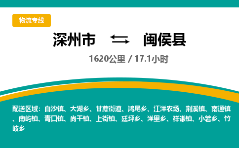 深州到闽侯县物流公司-搬家行李托运2026(专线快运/全境直达) 深州到闽侯县物流公司-搬家行李托运2026(专线快运/全境直达)