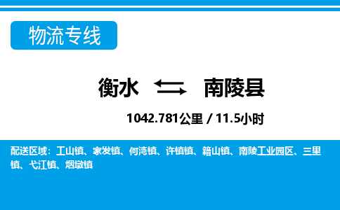 衡水到南陵县物流公司-搬家行李托运2026(专线快运/全境直达) 衡水到南陵县物流公司-搬家行李托运2026(专线快运/全境直达)